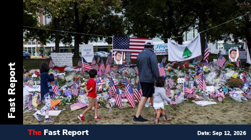 People pay their respects at a memorial for slain conservative commentator Charlie Kirk, at Utah Valley University