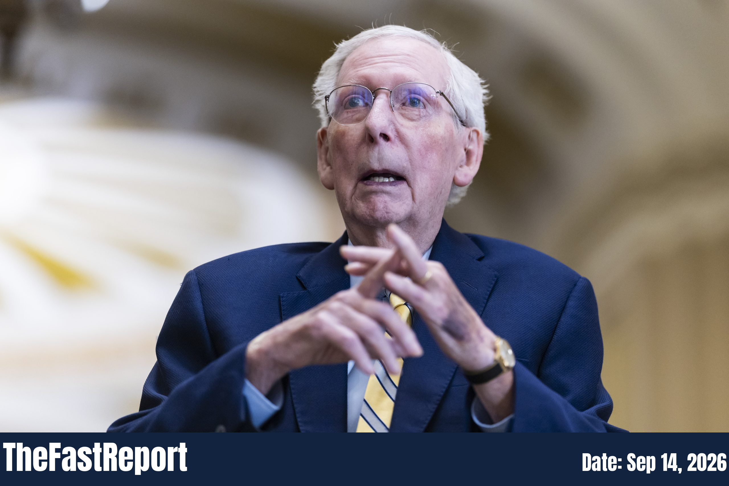 Senator Mitch McConnell Returns To Capitol Hill After Months-Long Absence