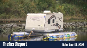 Hillbilly Houseboat prototype tested on Nicomekl River